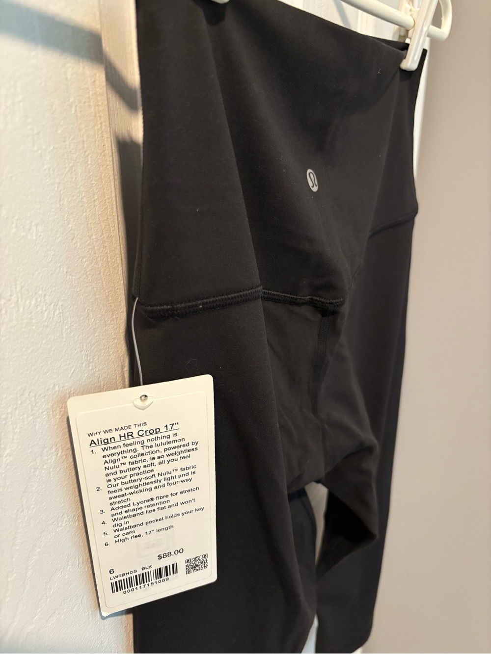 NWT Lululemon Align High Rise Crop 17" Legging Tight Black Size 6 - Picture 7 of 8